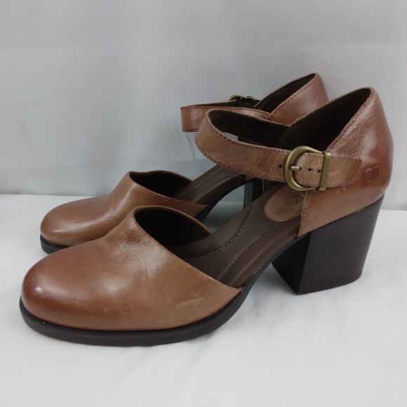 Born Haida Mary Jane Maryjane Pump Brown Leather Heels Size 10 M - Picture 6 of 13